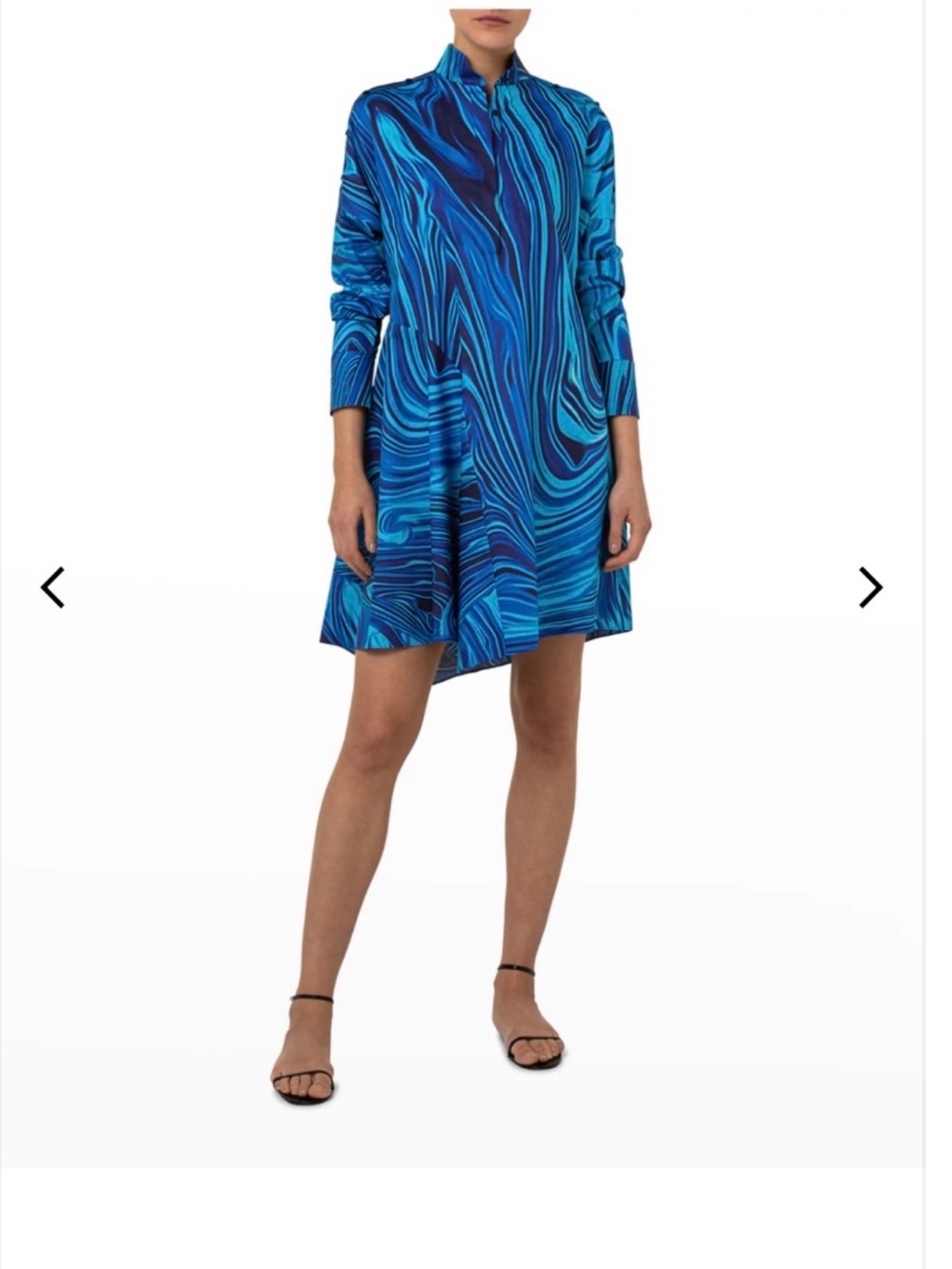Akris Punto Blue Swirl Mini Shirt Dress